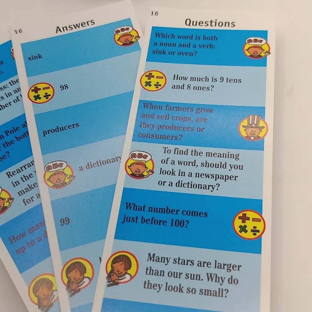 Brain Quest Q&A Grade 1 (Decks 1 & 2) and Grade 2 (Deck 1) Revised 3rd Ed 2005 - Picture 11 of 14
